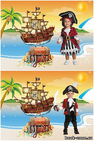 Детские костюмы для фотомонтажа - Пират, Пиратка