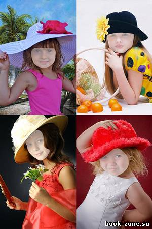 Детские шаблоны для фотошопа – Девочки в шляпе