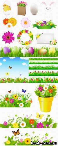 Easter grass vector topic