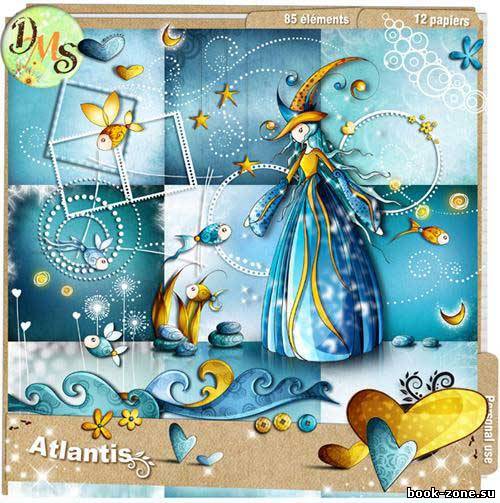 Красивый морской скрап-набор - Атлантида