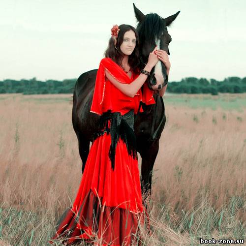 Шаблон для фото женский - девушка с лошадью