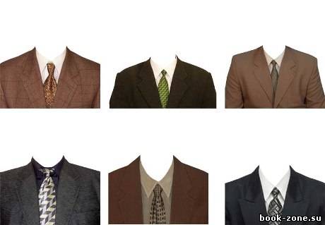 Шаблоны для фотошопа Костюмы мужские с галстуком