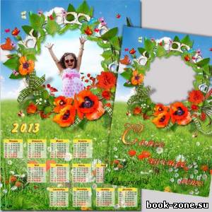 Набор из календаря на 2013 год и рамки для фото – Маково-ромашковое поле