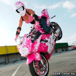 Женский шаблон psd - девушка на мотоцикле