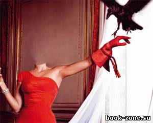 Шаблон для фотошопа - В красном платье с черным вороном