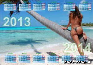Календарь на 2013 и 2014 год - Девушка на пляже