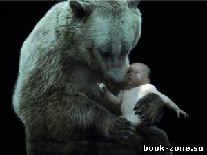 Шаблон для фотомонтажа - Ребенок и медведь