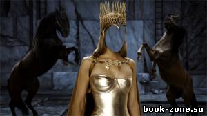 Шаблон psd женский - Принцесса с короной в замке с лошадьми