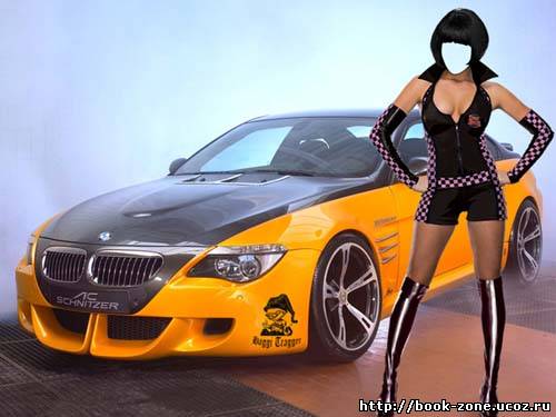 Шаблон женский для фотошопа BMW