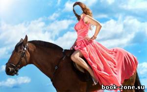 Шаблон для photoshop - Девушка на коне в платье