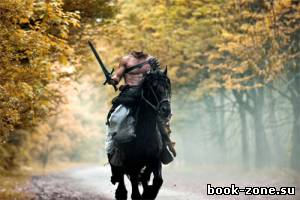 Мужской шаблон - Мужественный воин с мечом на лошади