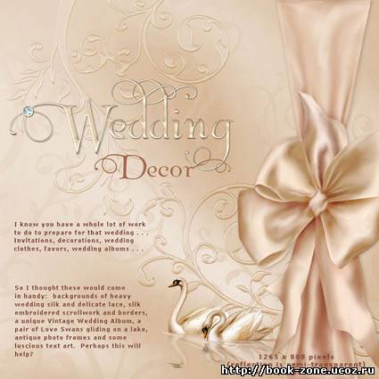 Скрап-набор для фотошопа Wedding Decor I + Scrollwork