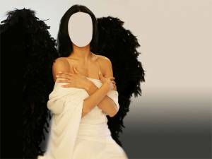Шаблон psd женский - Девушка ангел с крыльями