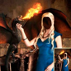 Шаблон женский - С драконом