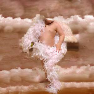 Детский шаблон - Милый ангелочек с крыльями