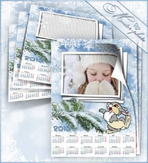 Рамка календарь на 2015 год - Снег кружится