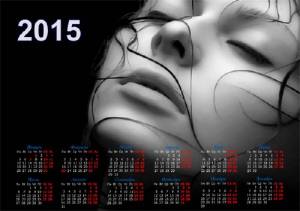 Календарь - Девушка в черно-белом стиле
