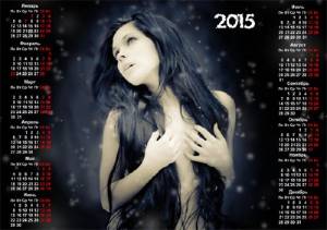 На 2015 год календарь - Девушка при лунном свете