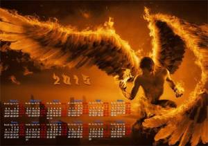 Календарная сетка - Пламя и ангел