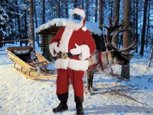 Шаблон для фотомонтажа - Дед Мороз и сани