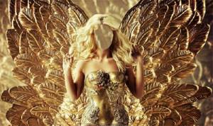 Женский шаблон - Крылья из золота